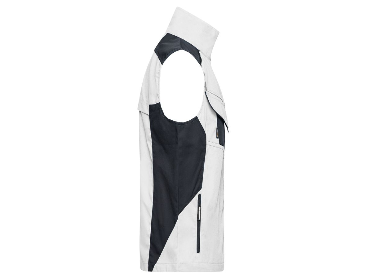 JN Workwear Vest JN822 65%PES/35%BW, white/carbon, Größe 6XL