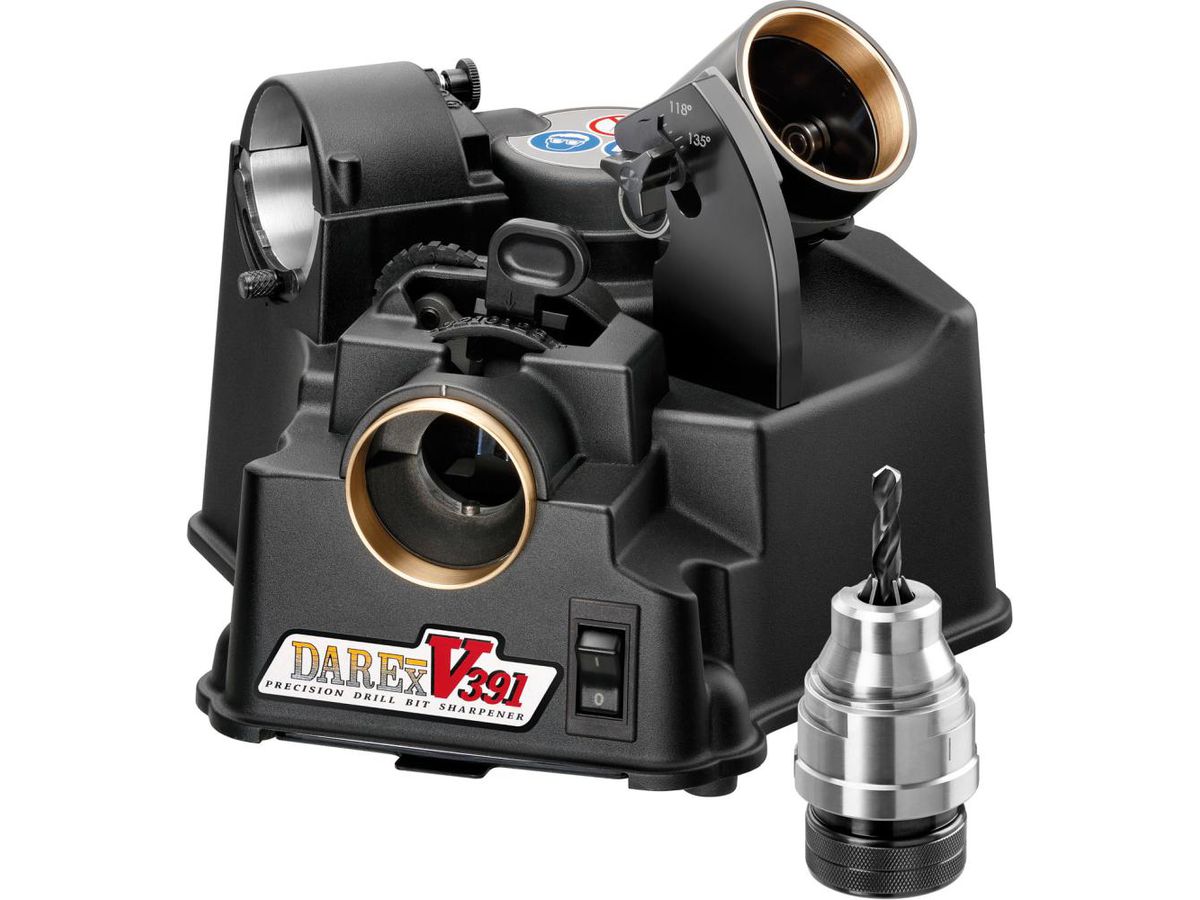 DAREX Bohrerschleifmaschine V-391 mit Spannfutter 3-19 und CBN-Schleifscheibe
