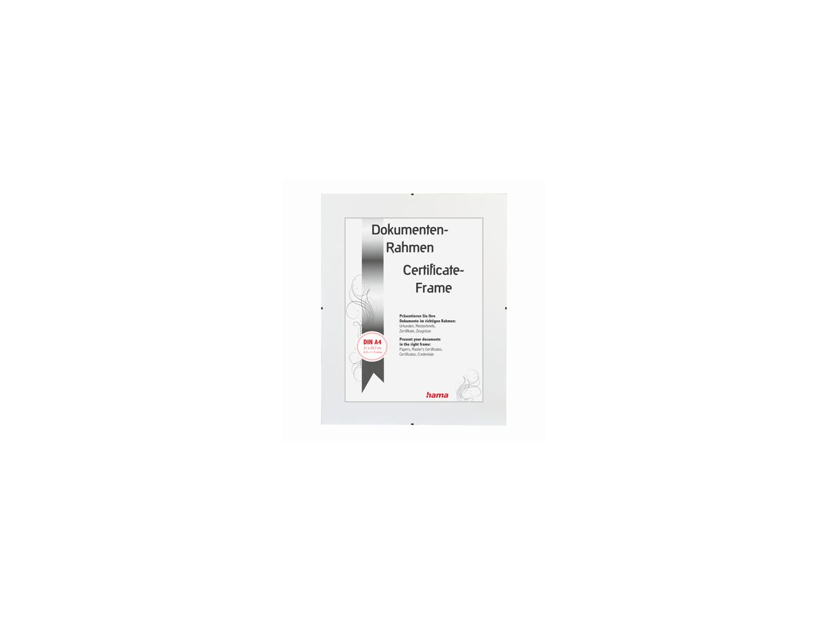Hama Bilderrahmen Clip-Fix 00061595 21x29,7cm rahmenlos transparent