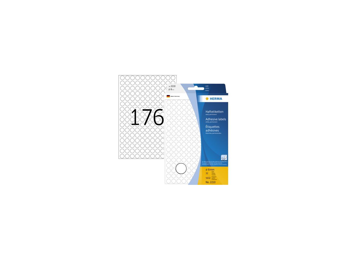 HERMA Markierungspunkt 2210 8mm Papier weiß 5.632 St./Pack.