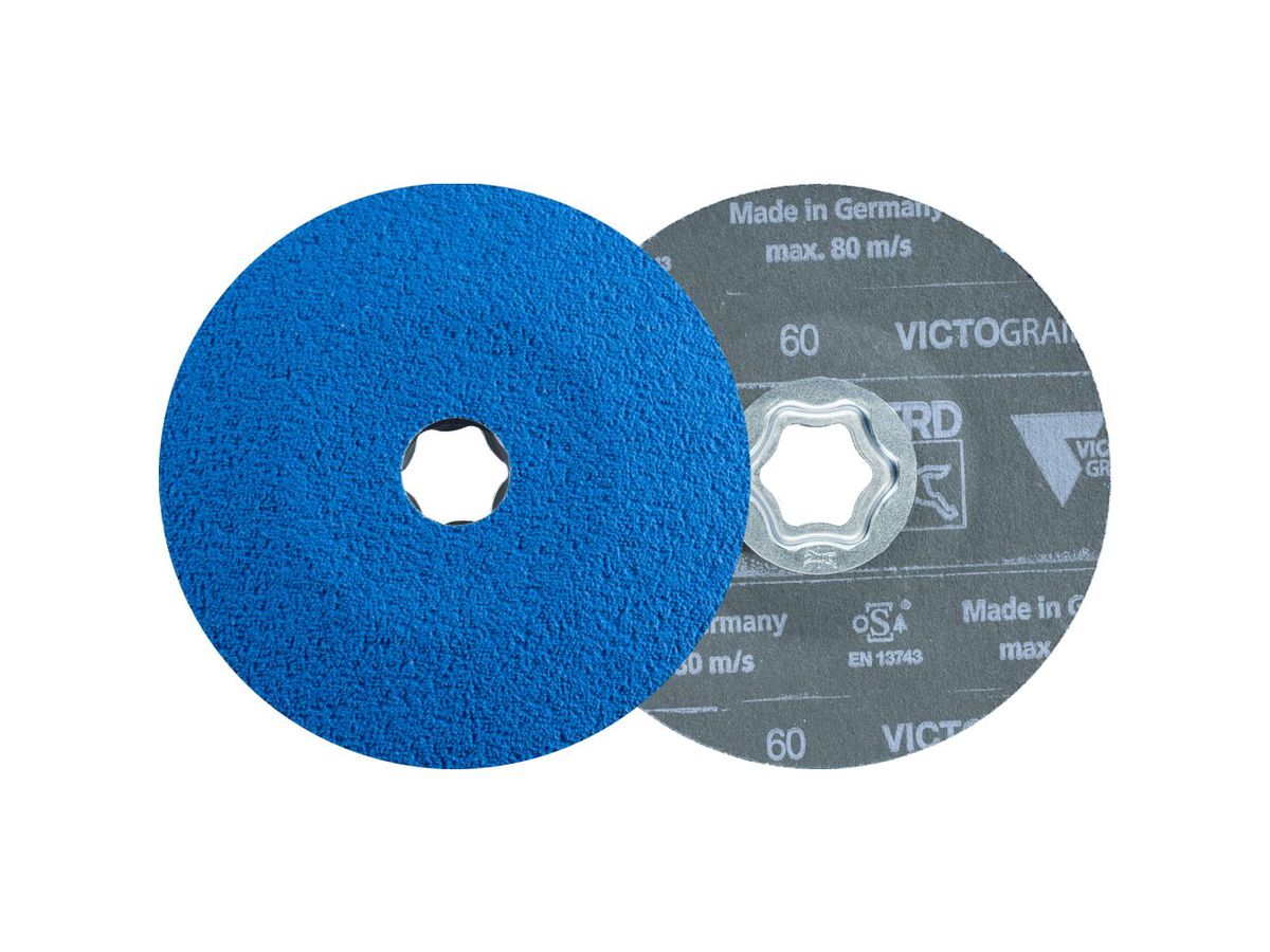PFERD COMBICLICK Fiberscheibe Drm: 125mm VICTOGRAIN-COOL60 für Stahl/Edelstahl
