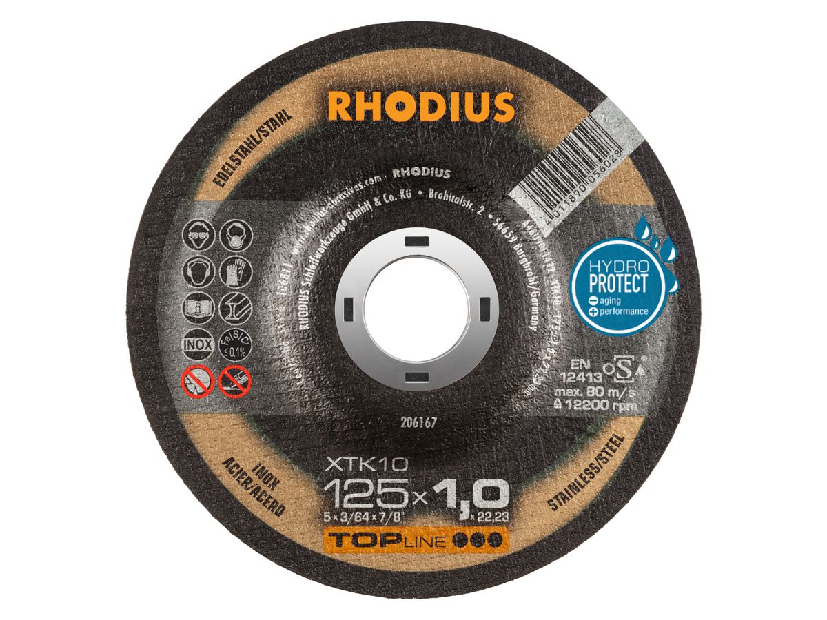 RHODIUS Extradünne Trennscheibe XTK 10 TOP Edelstahl 230x1,9x22,2 mm