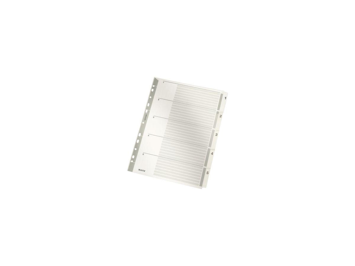 Leitz Register 43230000 DIN A4 1-5 volle Höhe 160g Karton grau