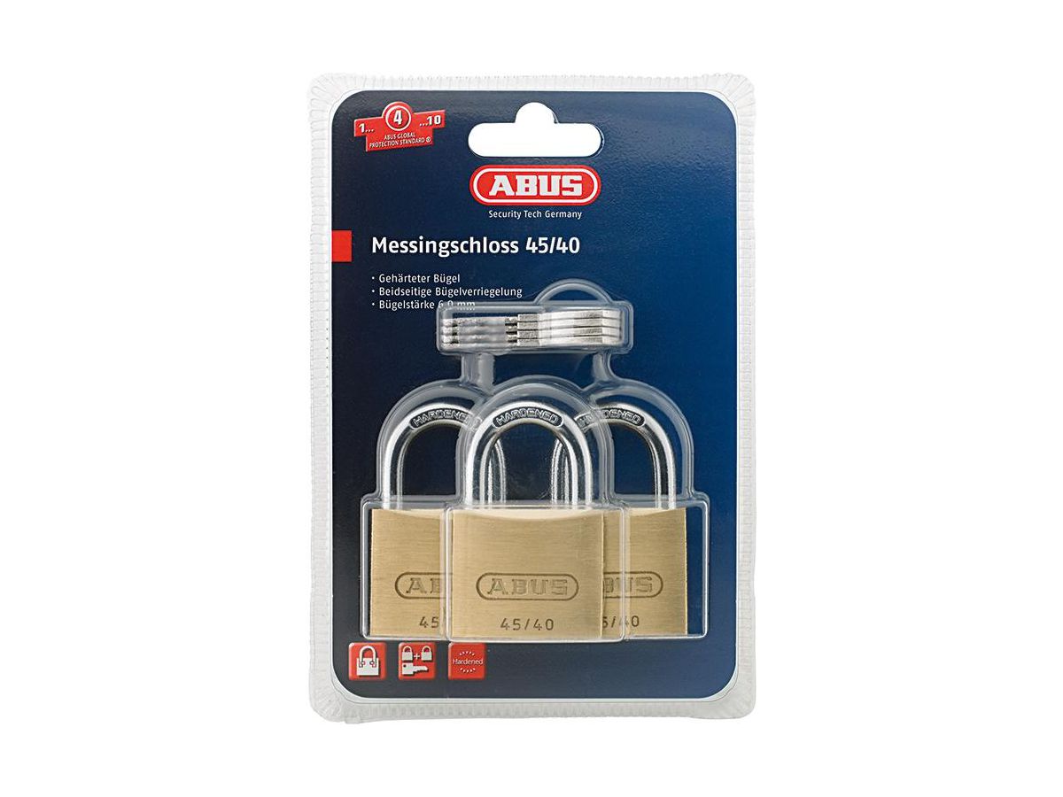 Padlock Triples SB brass cyl.