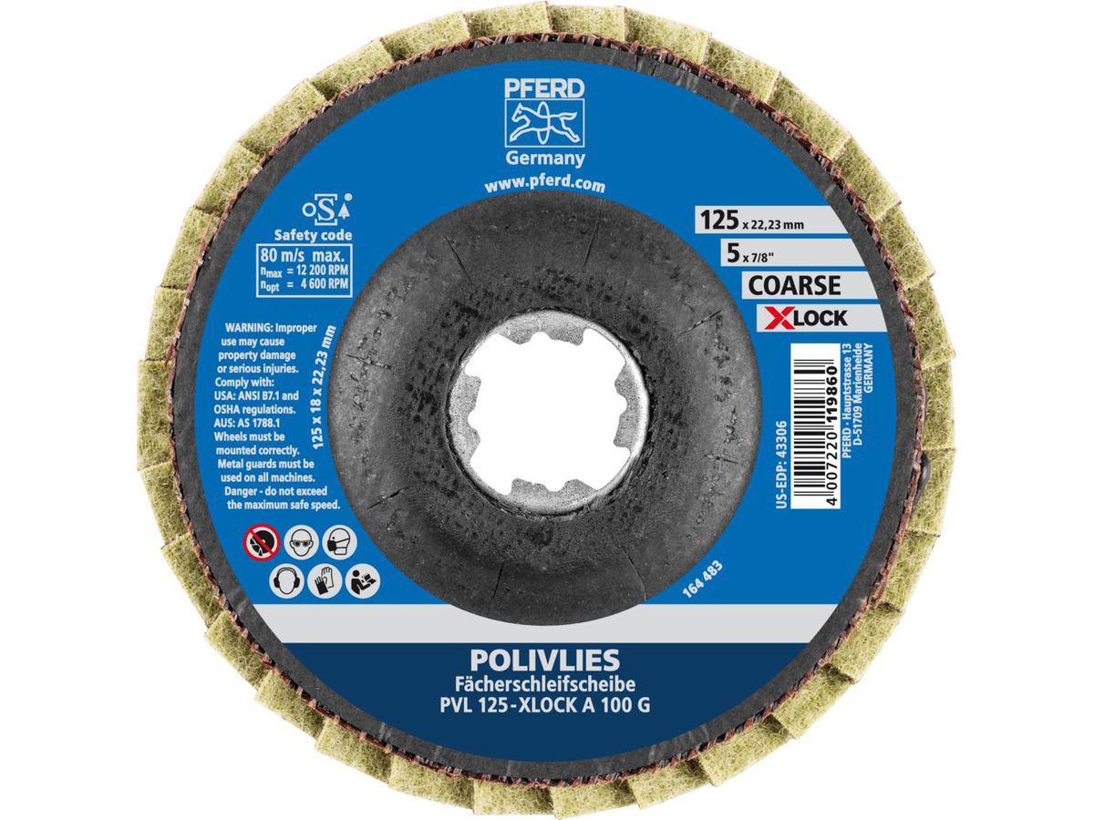 PFERD Polivliesscheibe X-LOCK 125mm PVL A 100 G