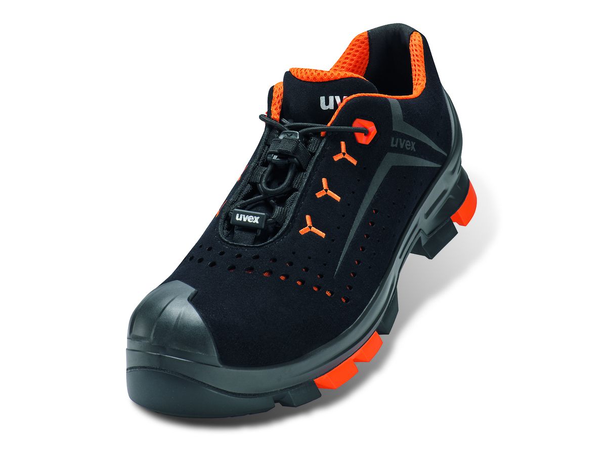 UVEX 2 Sicherheits-Halbschuh 6501.2 S1P Mikrovelours, schwarz/orange, W11, Gr.37