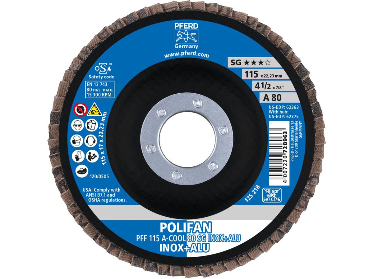 Flap disc straight 115mm A 80 SG -COOL Pferd