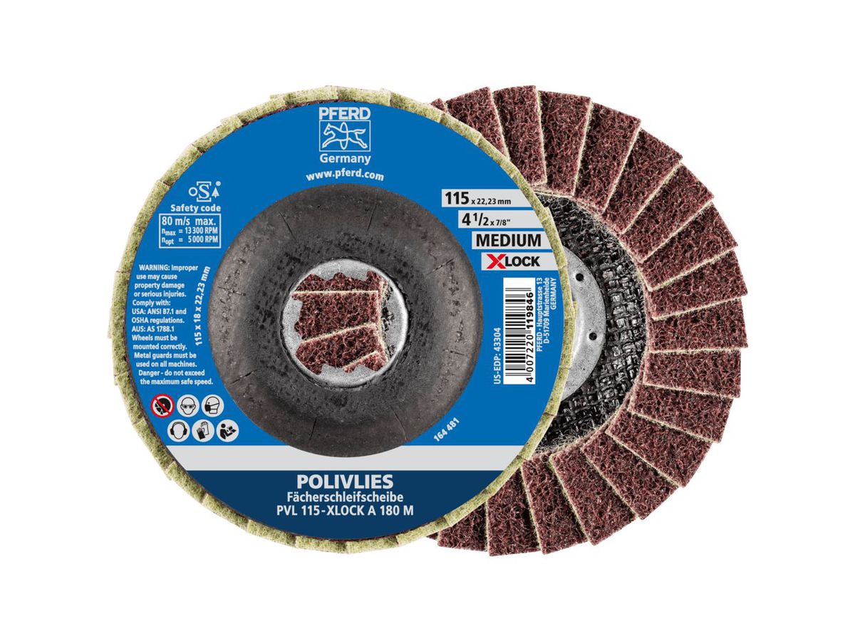PFERD Polivliesscheibe X-LOCK 115mm PVL A 180 M