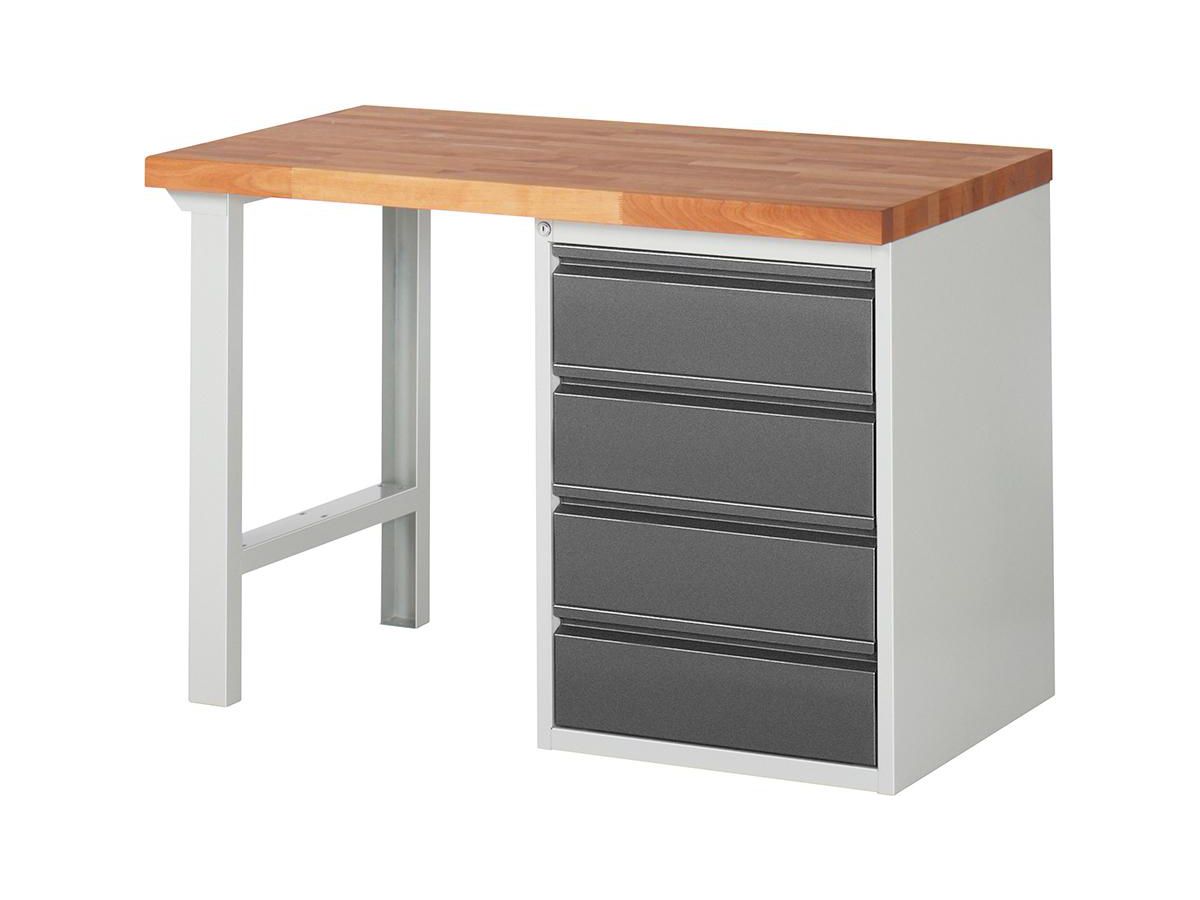 RAU Werkbank Modell 7509 komplett mont. Ral7035/Ral7016 B1250Xt700Xh890 mm