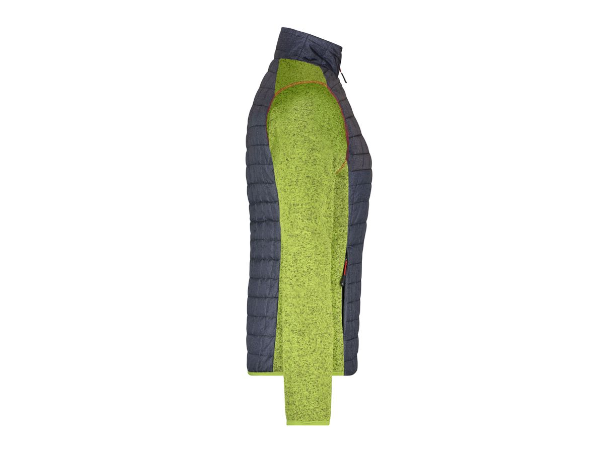 JN Ladies' Knitted Hybrid Jacket JN741 kiwi-melange/anthracite-melange Gr. M