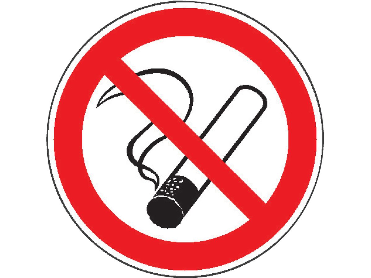 Verbotsschild Folie 200mm Rauchen verboten