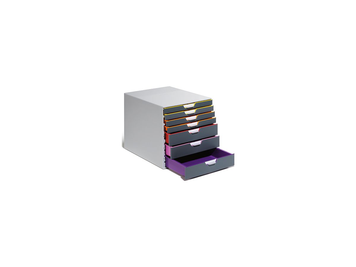 DURABLE Schubladenbox VARICOLOR 7 760727 7Schubfächer grau/farbig