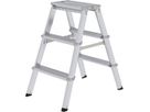 Aluminium-Stufenstehleiter ML beidseitig begehbar 2x3 Stufen