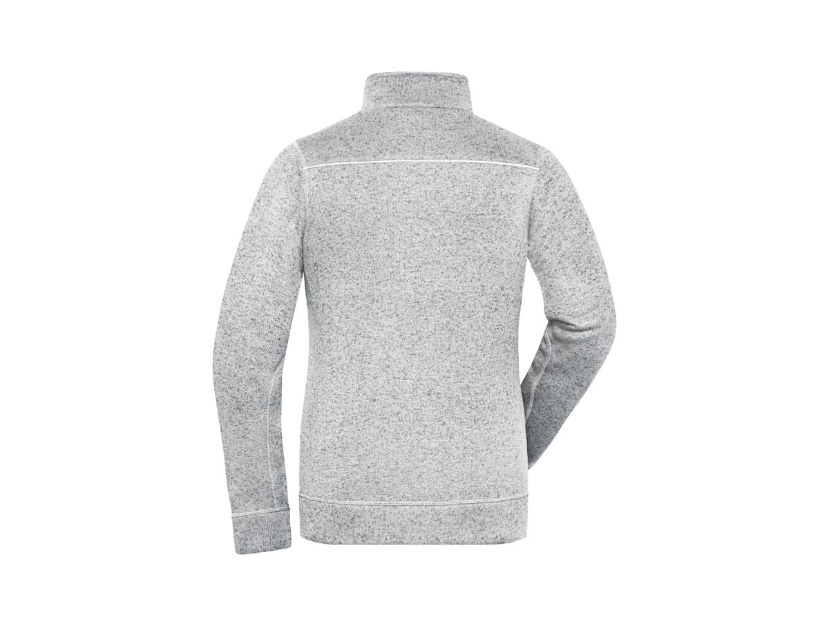 JN Damen Strickfleece-Jacke JN897 white-melange/carbon, Größe 4XL