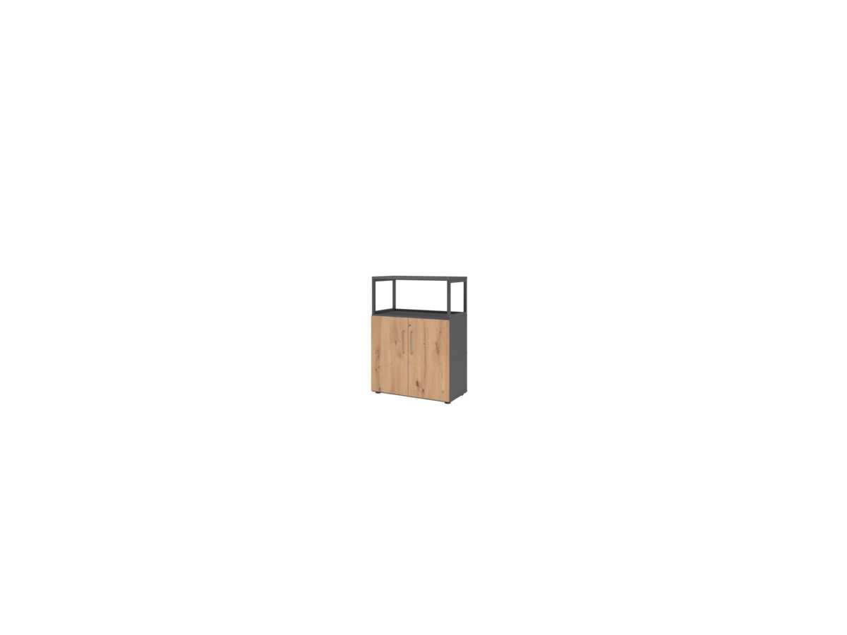 Regal FlexWall VFW38T2RG 3 OH 2 Türen B800xT400xH1110mm graphit/asteiche