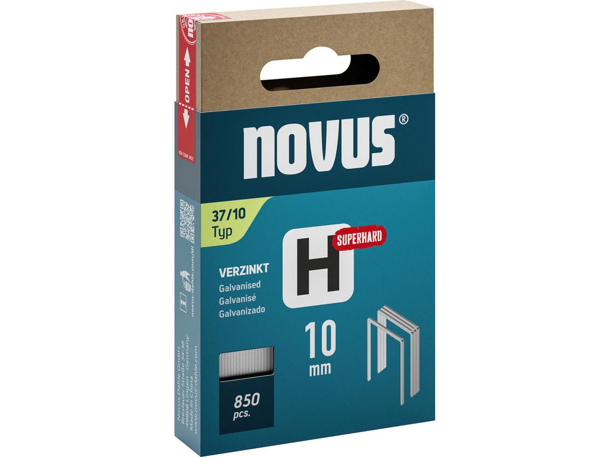 NOVUS Feindrahtklammer H Typ 37/10 mm ST, VE 850
