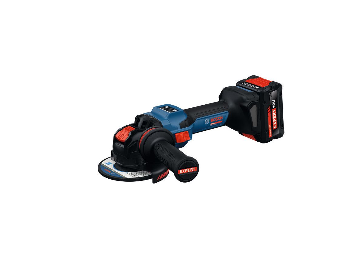 BOSCH Akku-Winkelschleifer EXWX18V-15S X-Lock 2x18V/8,0 Ah, Ladegerät, L-BOXX