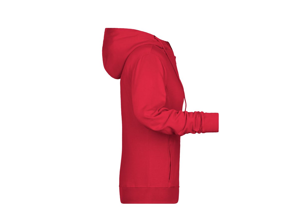 JN Ladies' Zip Hoody 8025 red, Größe 3XL