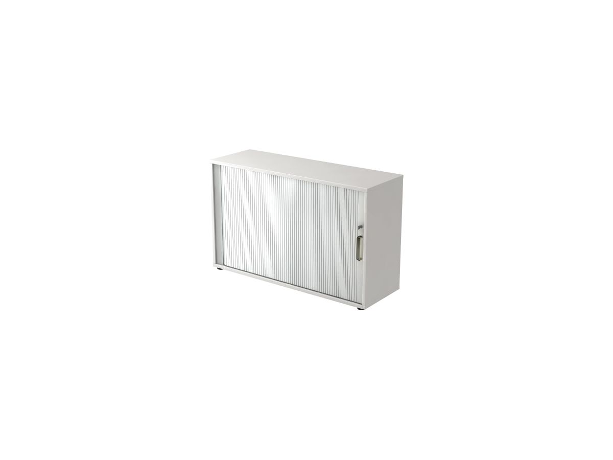 Rolladenschrank 120x40x74,8cm Weiß/Silber