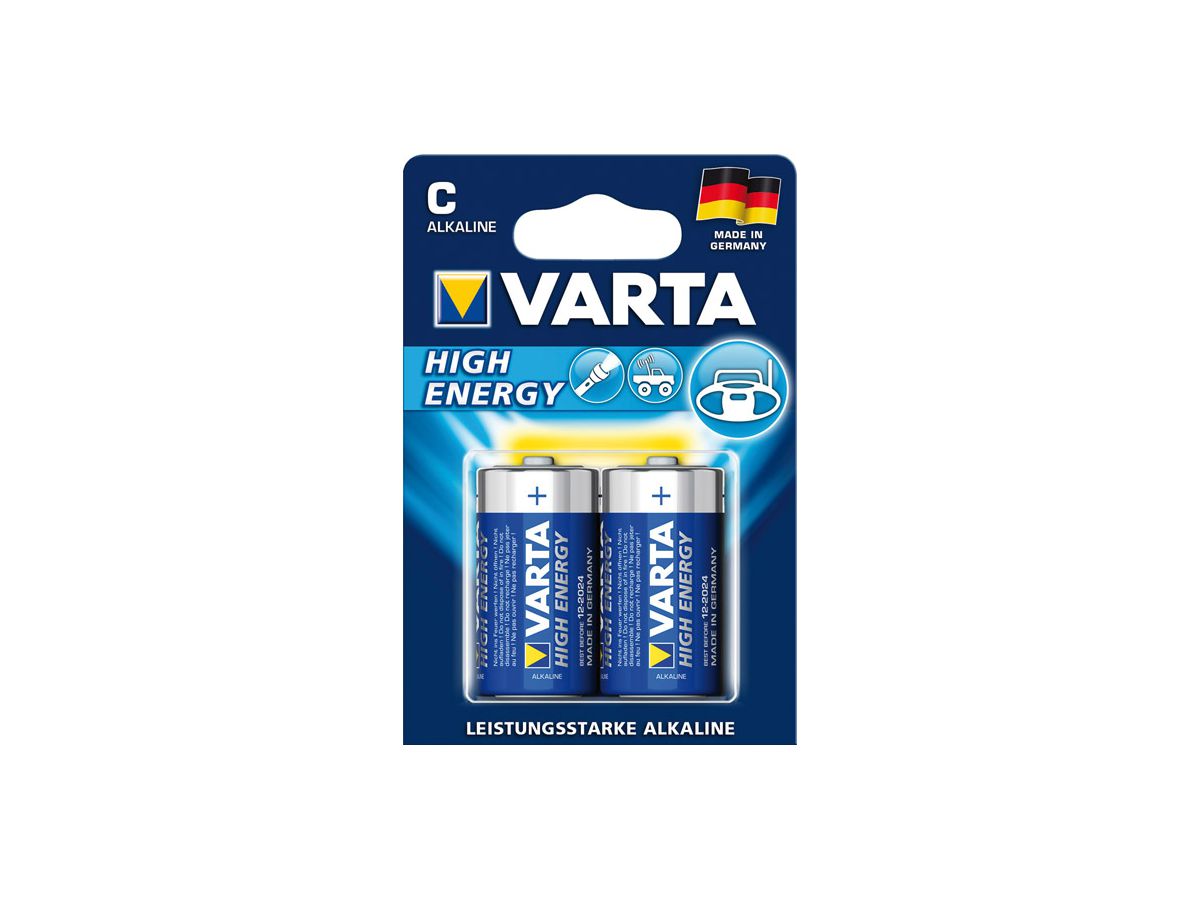 VARTA Batterie, C K2/Baby Bli-Verp. 2 Stk., Alkali-Mangan-Qualität