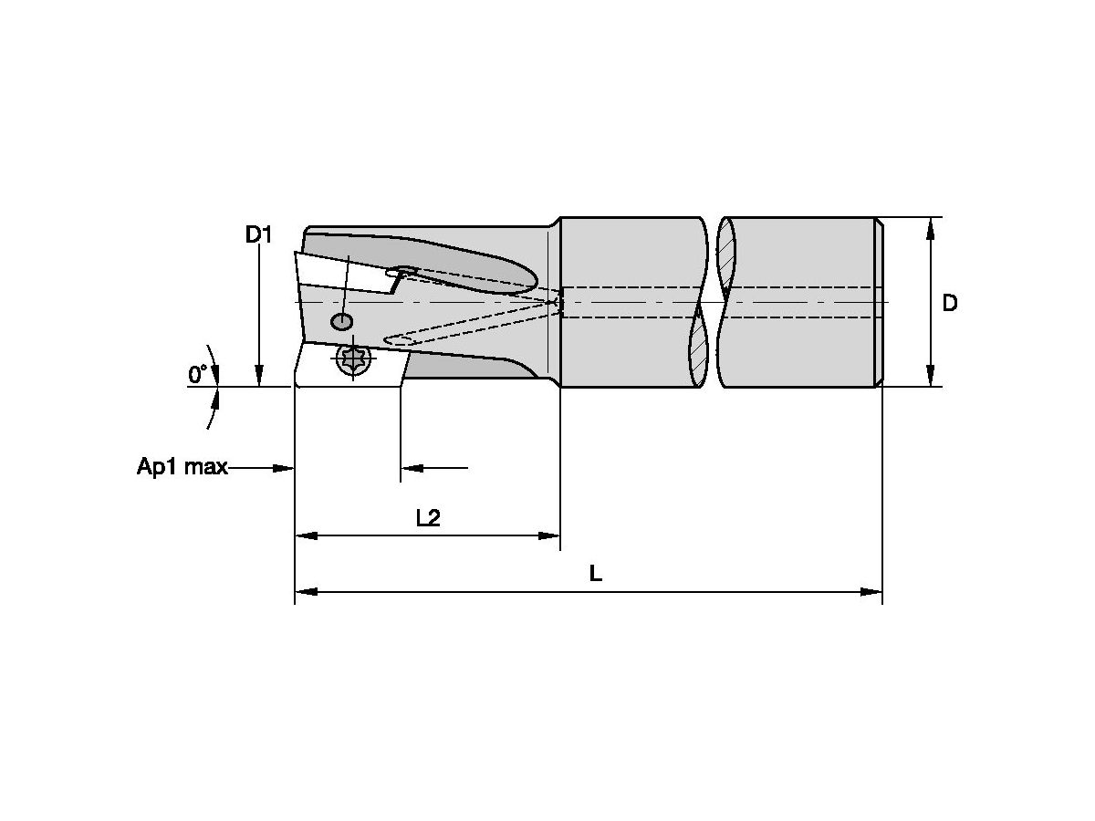 KENNAMETAL 25A2R200A25SED18U 1.00 MILL 1 BODY 2 INS 1 CYL SHANK 8OAL