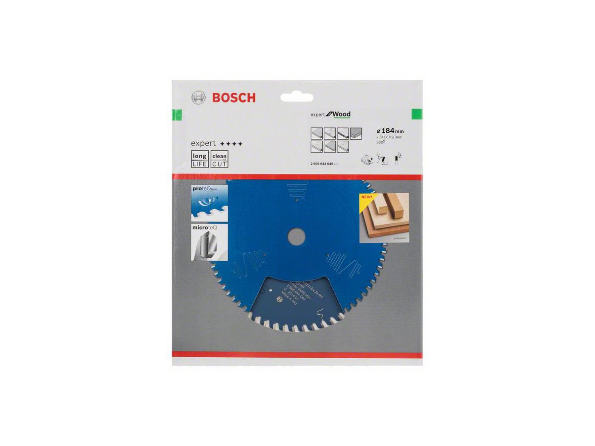 BOSCH Kreissägeblatt Expert for Wood 184x20x2,6/1,6 mm, 56 Z