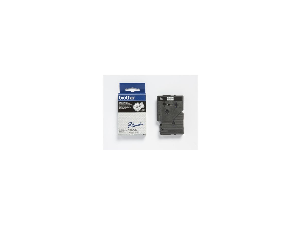 P-touch Schriftbandkassette TCM91 9mmx7,7m laminiert sw auf fl