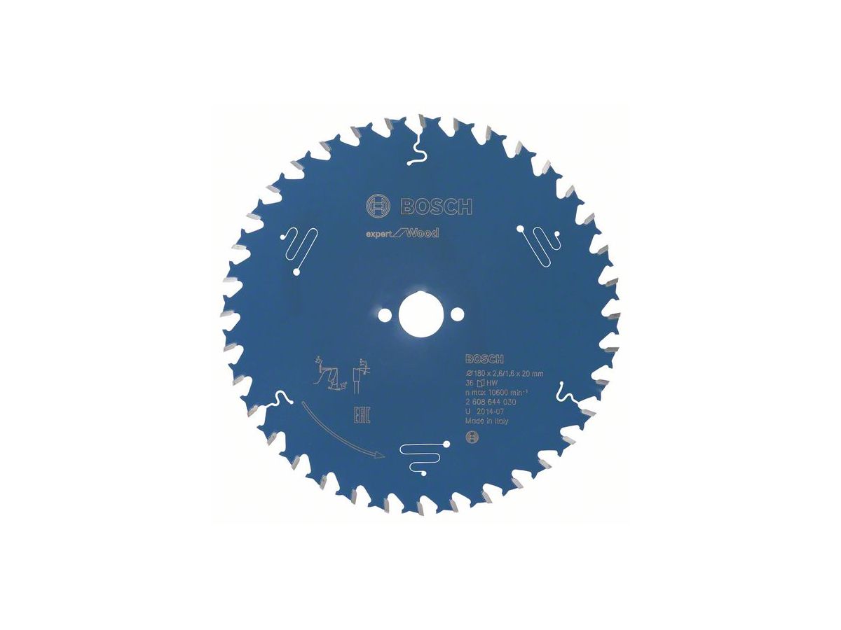 BOSCH Kreissägeblatt Expert for Wood 180x20x2,6/1,6 mm, 36 Z