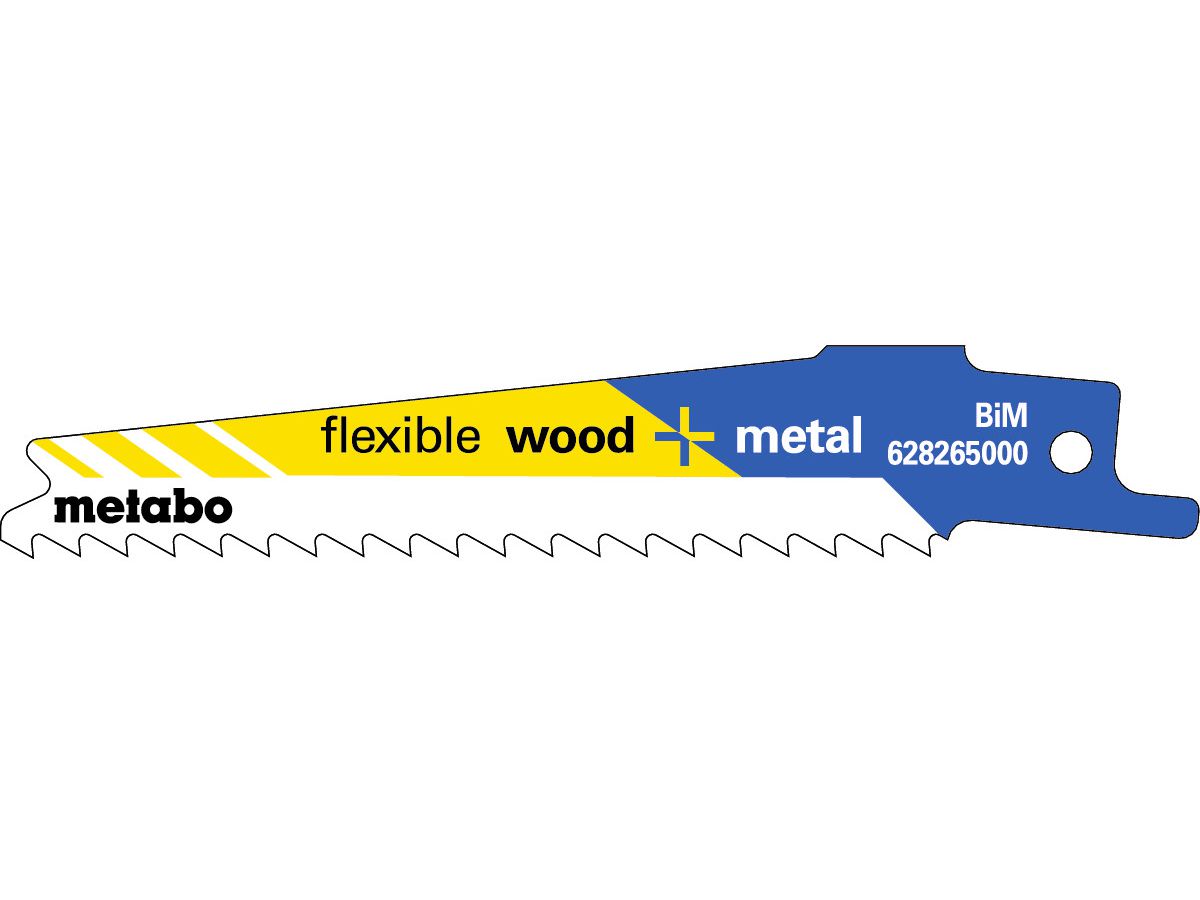 METABO Säbelsägeblatt Flexible Wood Metal BIM 100/4.3 mm /6T S511DF VE 5