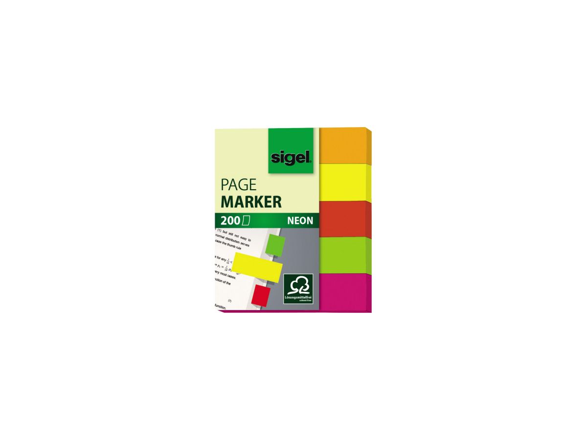 Sigel Haftmarker Neon HN655 50x60mm farbig sortiert 4 St./Pack.