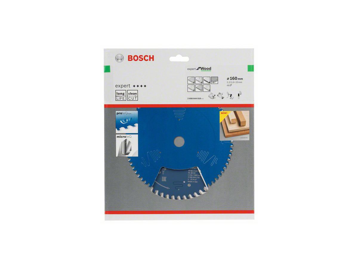 Bosch Kreissägeblatt Expert for Wood, 160x20x2,2 mm, 48Z, 2608644018