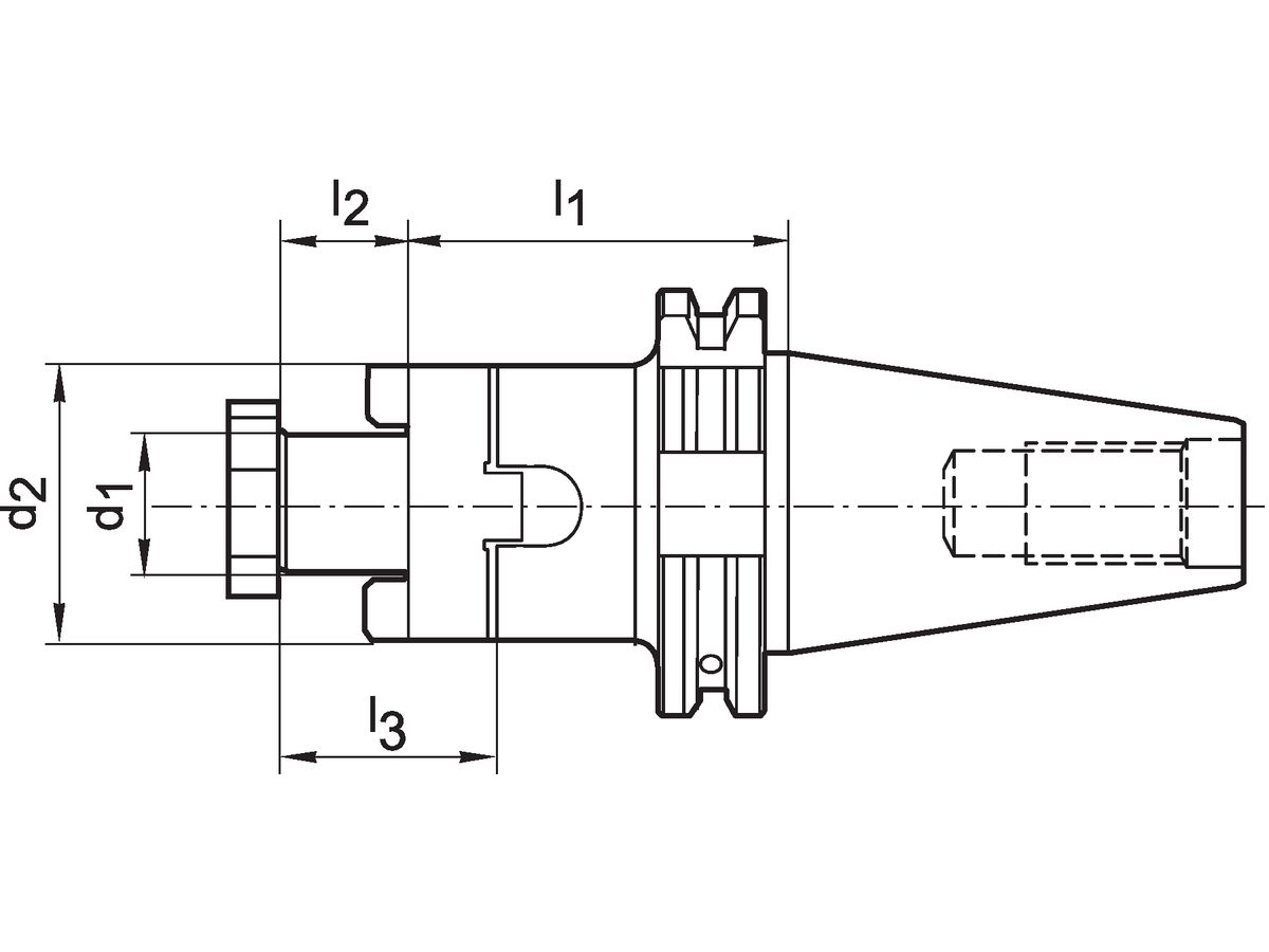 FORTIS Kombi-Aufsteckfräsdorn DIN69871A SK 40