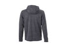 JN Mens Knitted Fleece Hoody JN589 100%PES, dark-melange/black, Größe 3XL