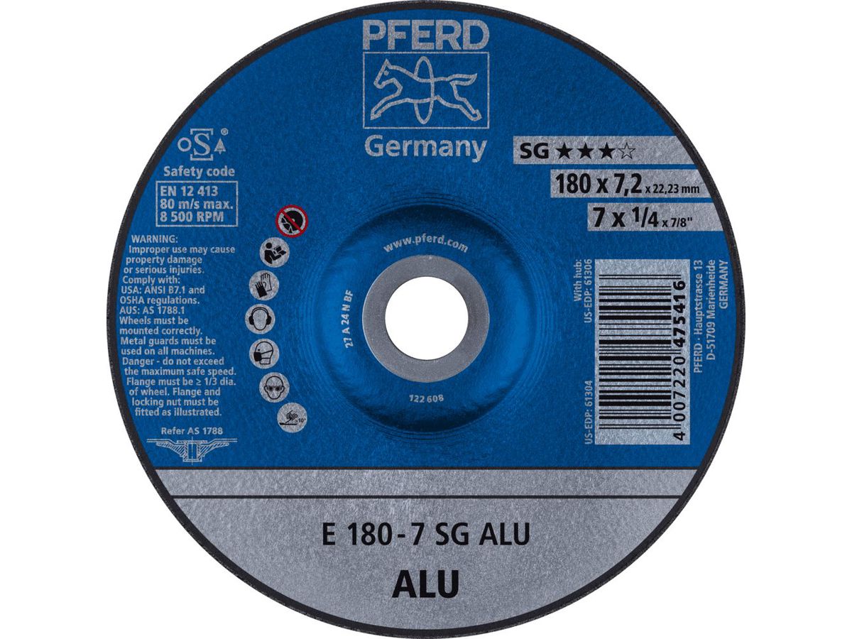 Schruppscheibe A24NSG Alu178-7,2mm gekröpft Rüggeberg