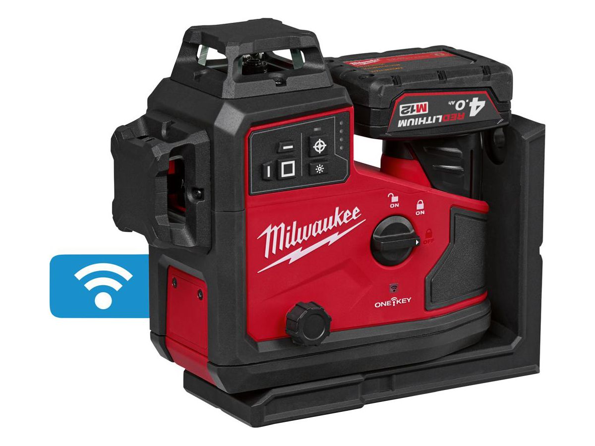MILWAUKEE Akku-KreuzlinienLaser M12A3PLO-401C, 1X12V/4,0 Ah, Koffer