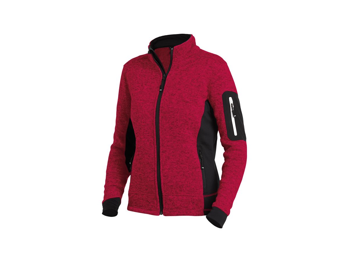 FHB Strickjacke Marieke, 280 g/qm Gr. XS, rot/schwarz, 79596