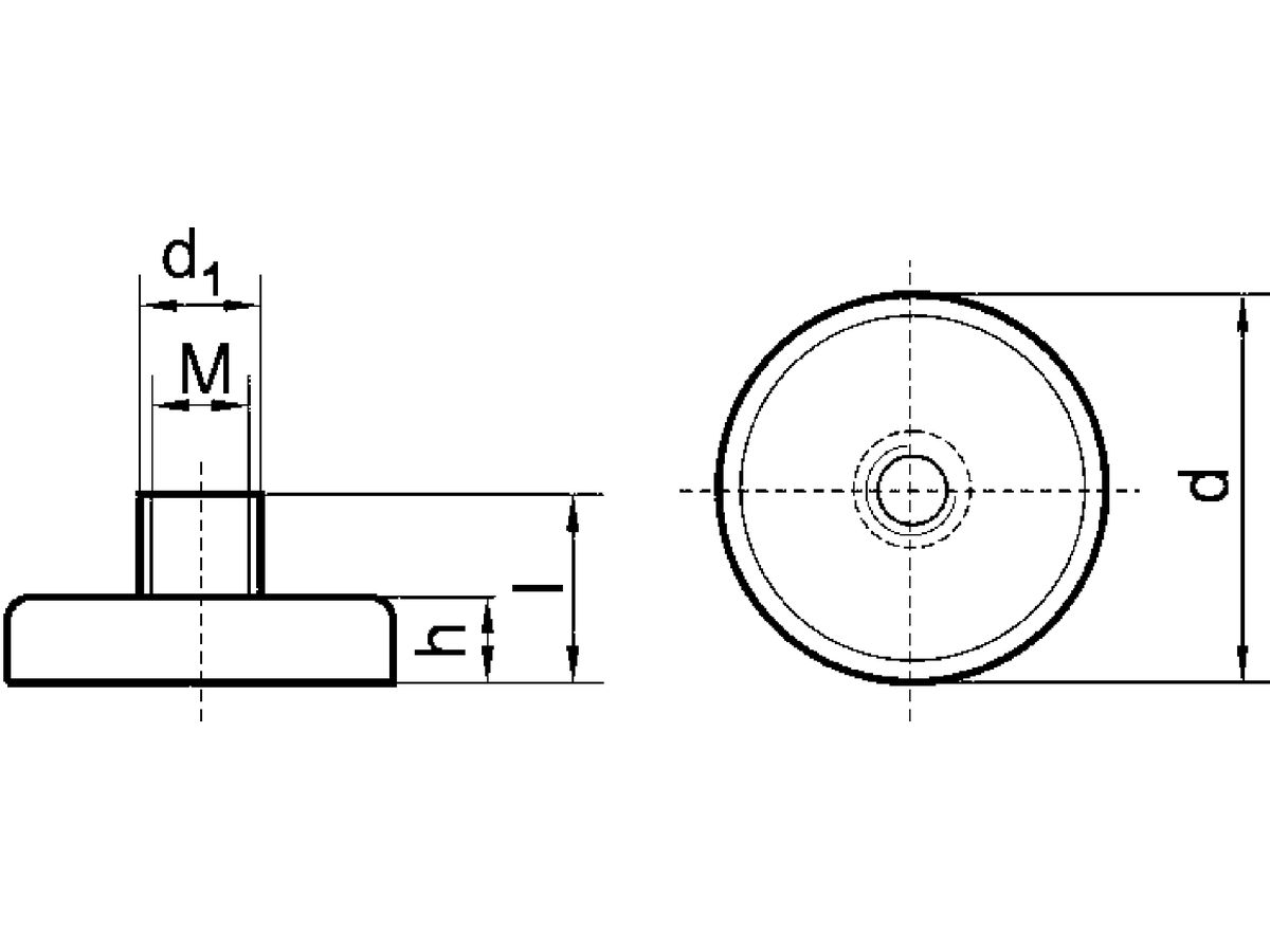 Magnet - Flachgreifer mit Gewindeb. 20 x 13 mm FORMAT