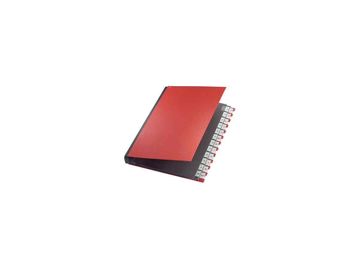 Leitz Pultordner 59240025 DIN A4 A-Z 24Fächer Graupappe rot