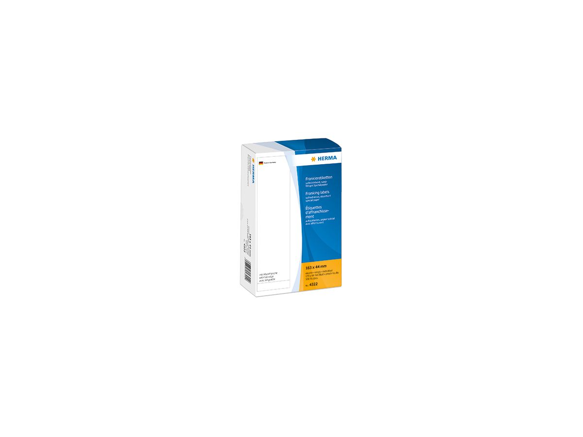 HERMA Frankieretikett 4322 163x44mm einzeln weiß 500 St./Pack.
