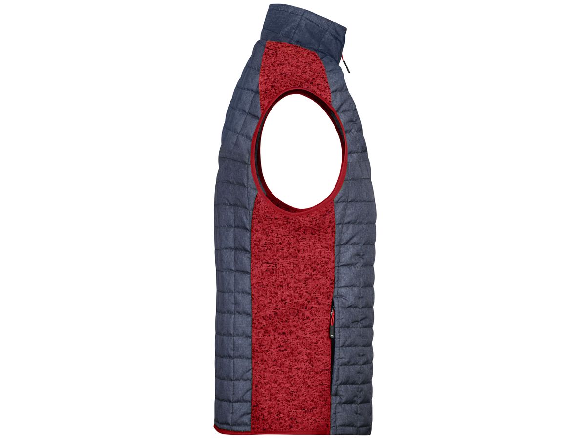 JN Men's Knitted Hybrid Vest JN740 red-melange/anthracite-melange Gr. XL
