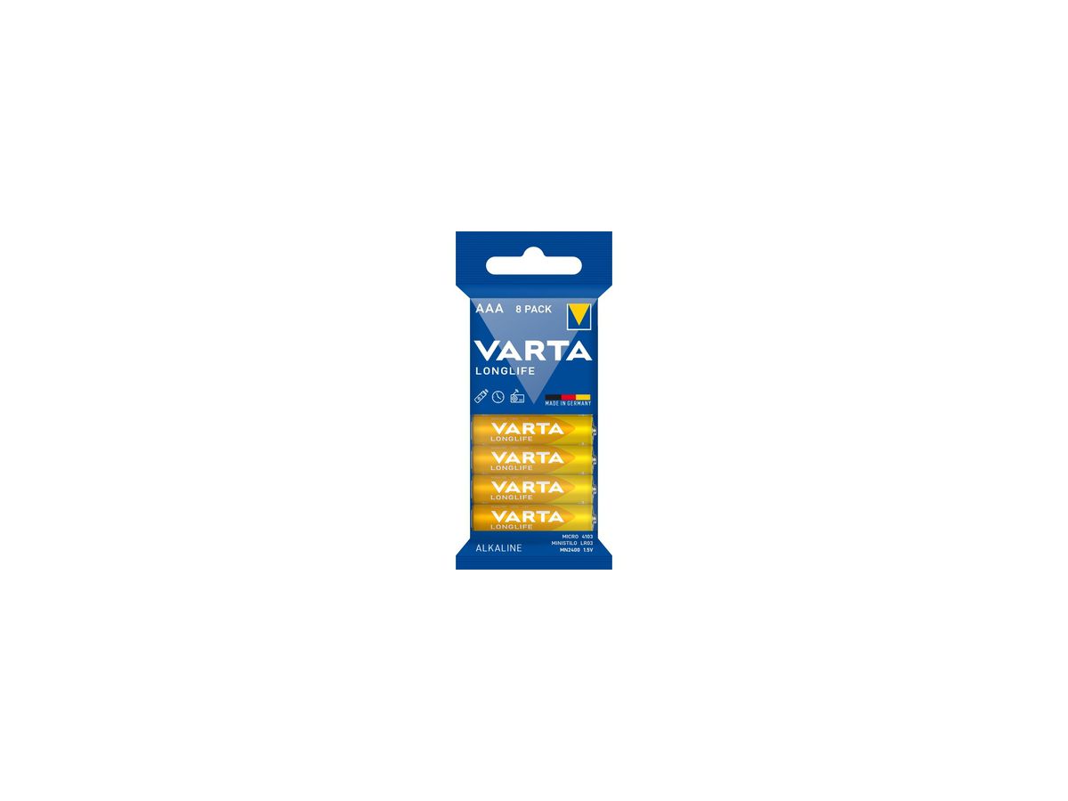 Varta Batterie Longlife 4103 101 328 AAA 1,5V 8 St./Pack.