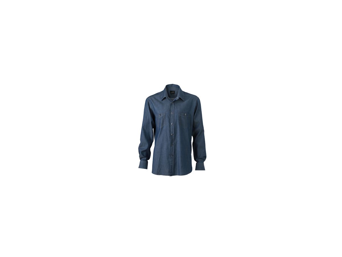 JN Mens Denim Shirt JN629 100%BW, dark-denim, Größe 3XL