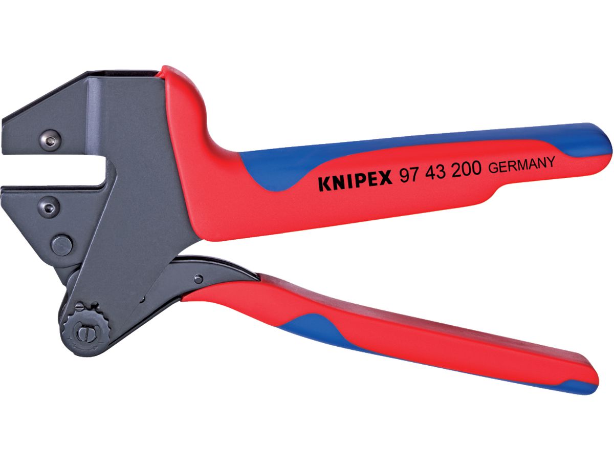 KNIPEX 97 43 200 Crimp-Systemzange f. ausw. Crimpeinsätze Mehrk. brün. 200 mm