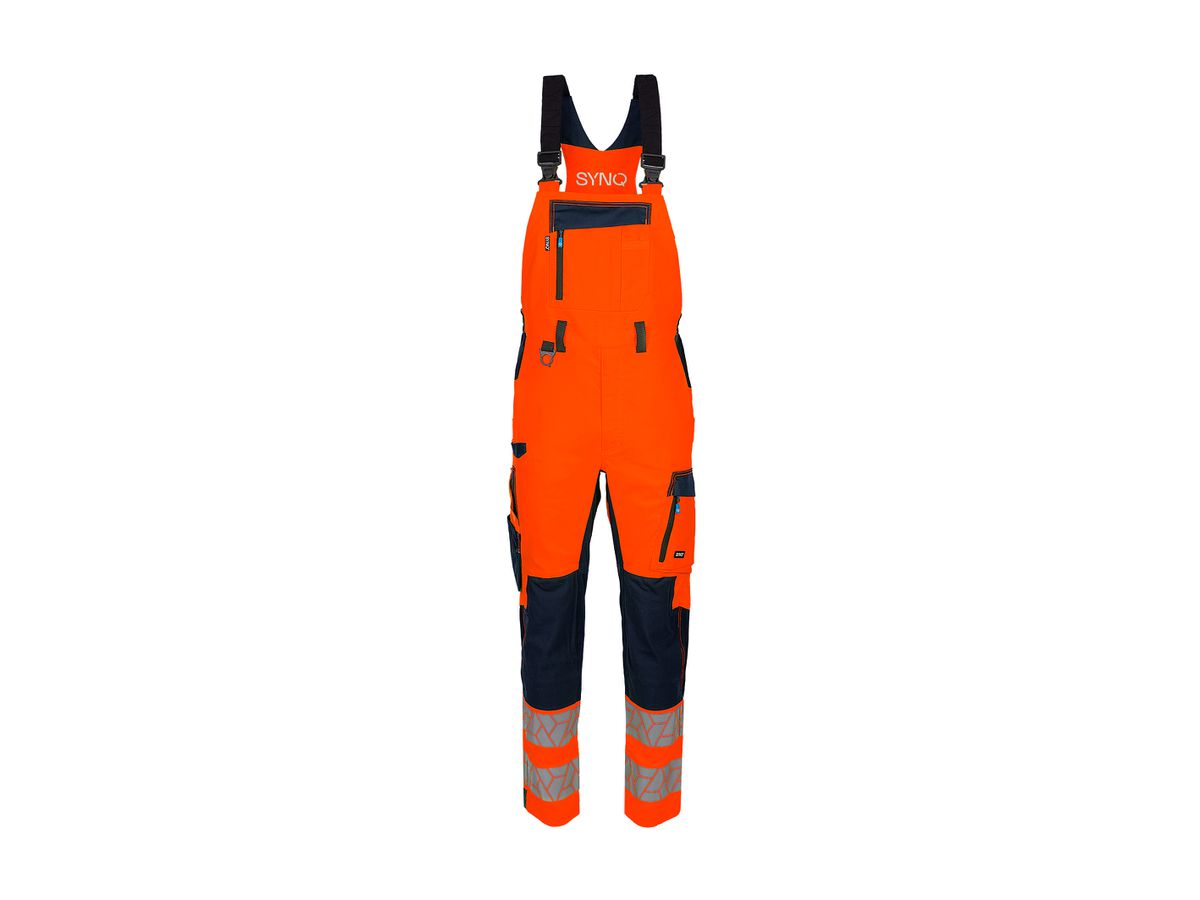 SIOEN SYNC Warnschutz Latzhose Kl. 2 Gr. 48, hi-vis orange/marine, BREAQOUT