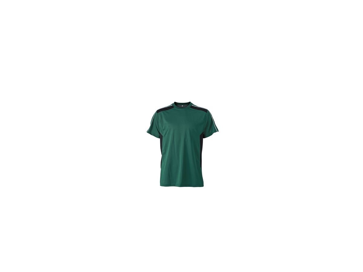 JN Craftsmen T-Shirt JN827 100%PES, dark-green/black, Größe S