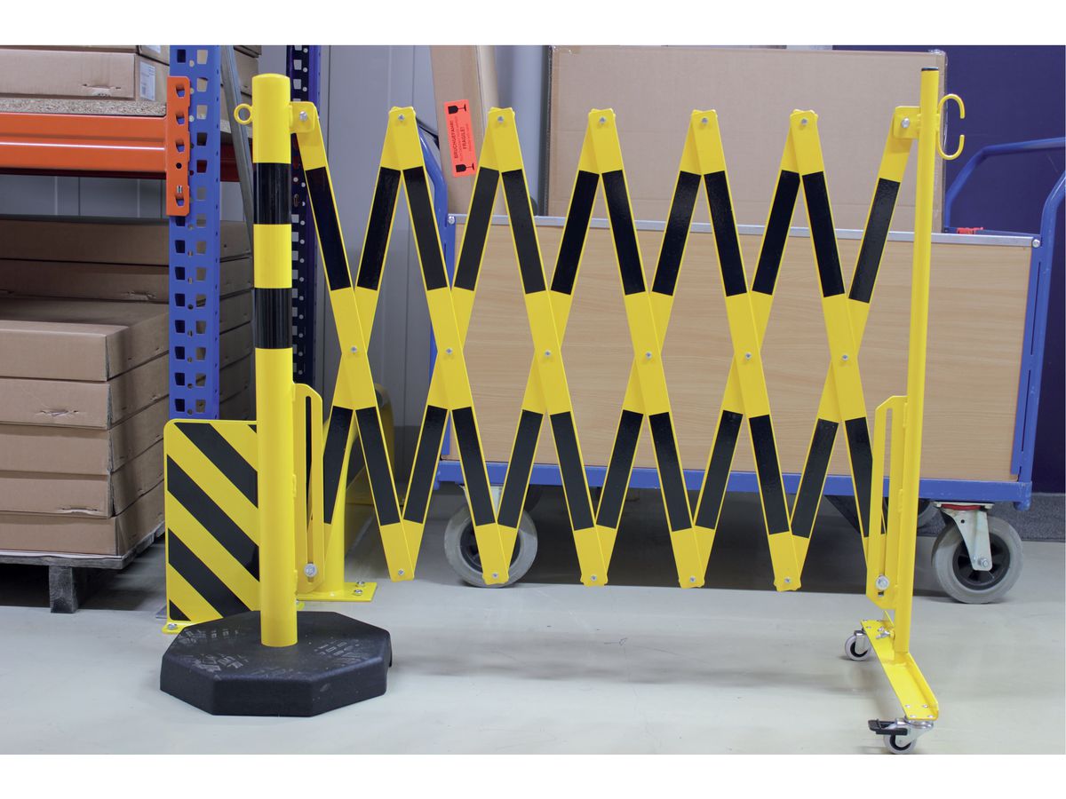 Sperrfosten D60mm gelb-schwarz Platte