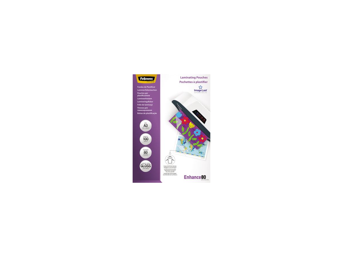 Fellowes Laminierfolie Enhance 80 5306207 DIN A3 tr 100 St./Pack .
