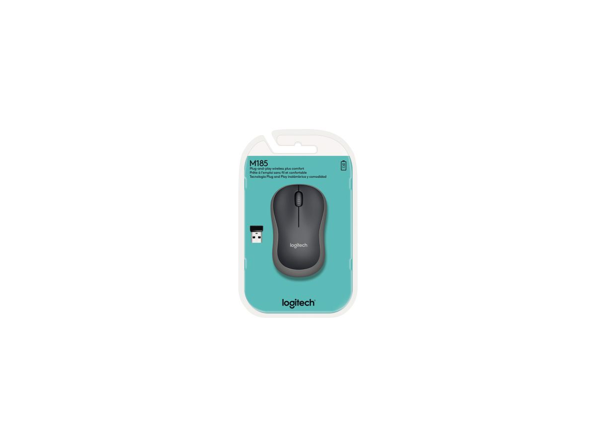 Logitech Mouse 910-002238 M185 cordless USB schwarz/grau