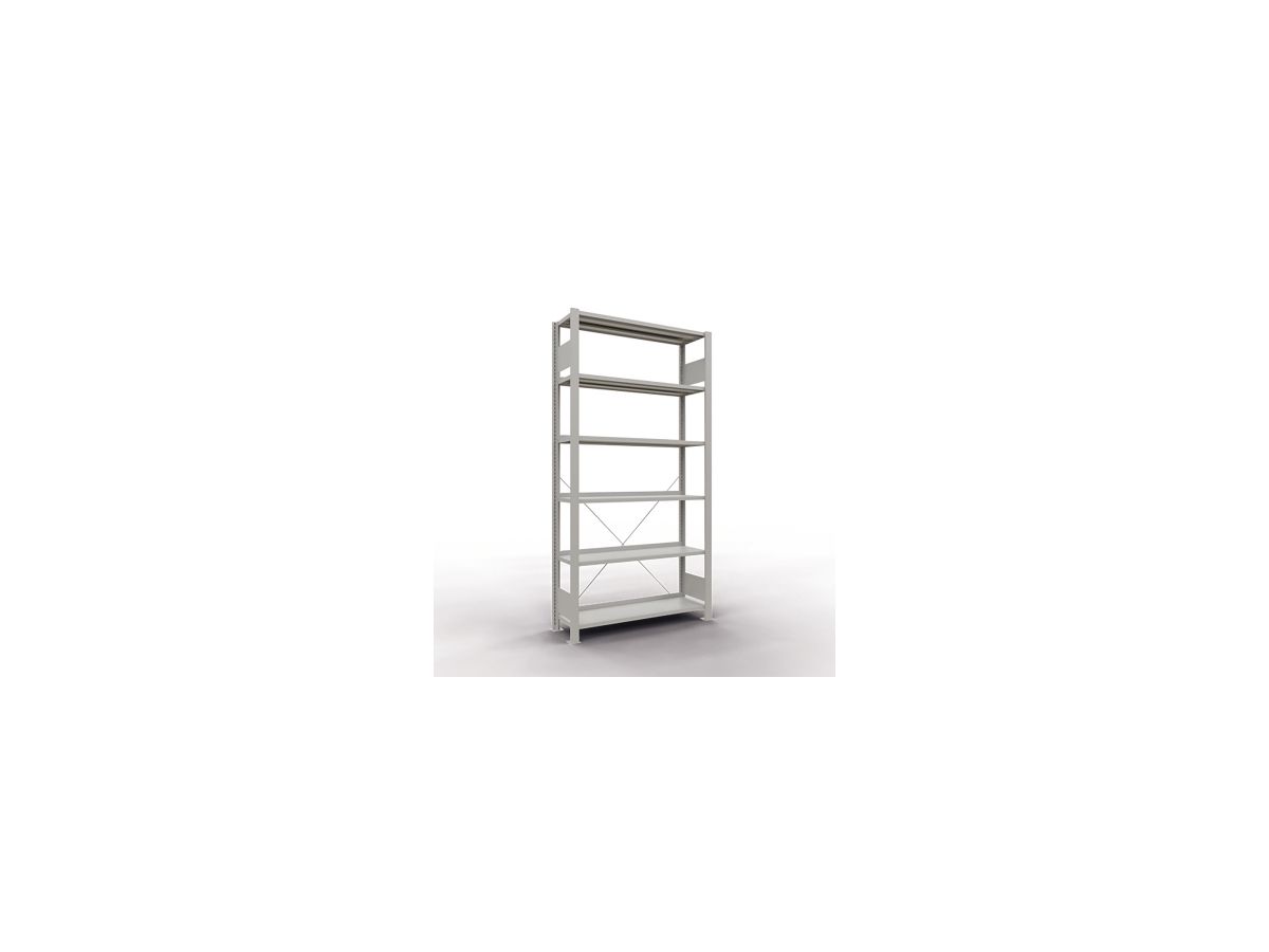SCHULTE Büroregal GF 2000x1000x300mm mit 5 Ordnerhöhen mit Anschlagleiste