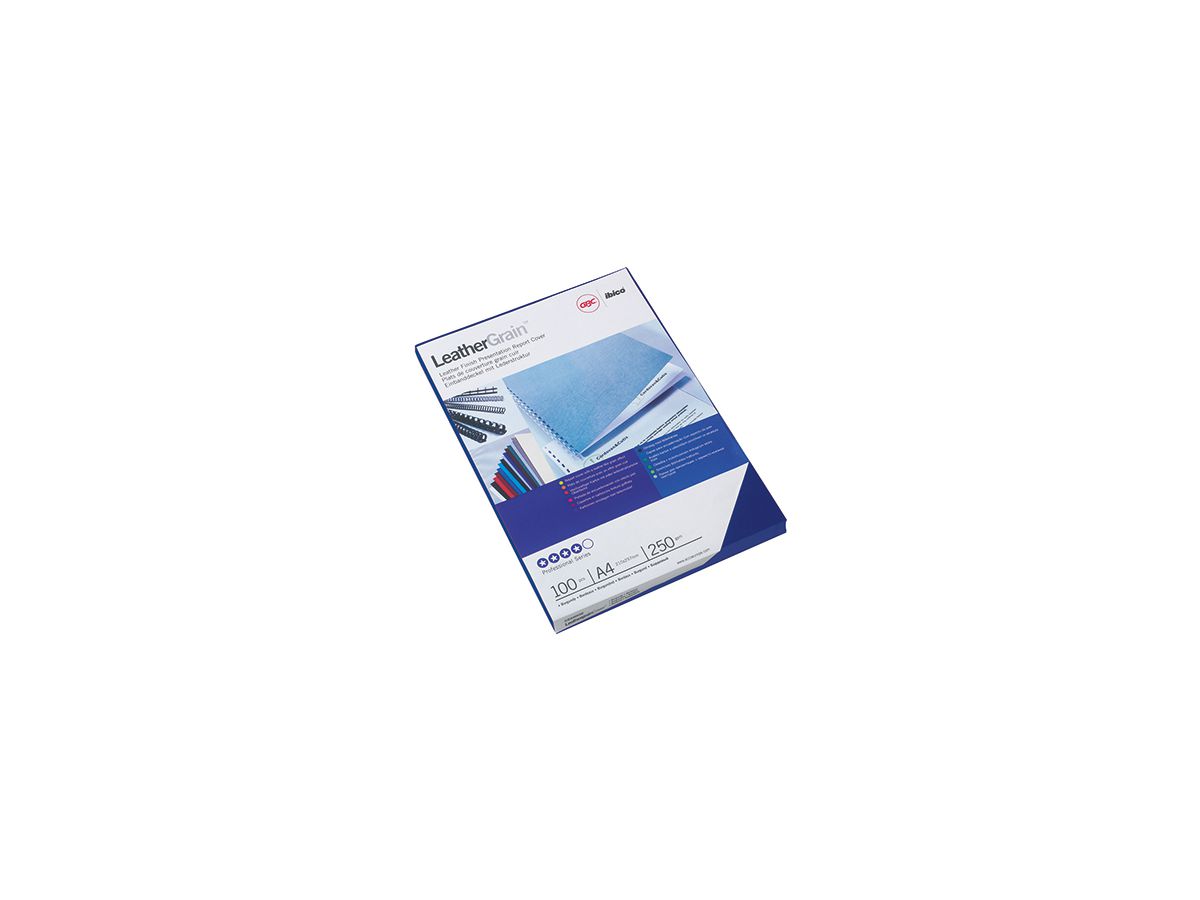 GBC Einbanddeckel LeatherGrain CE040020 DIN A4 blau 100 St./Pack.